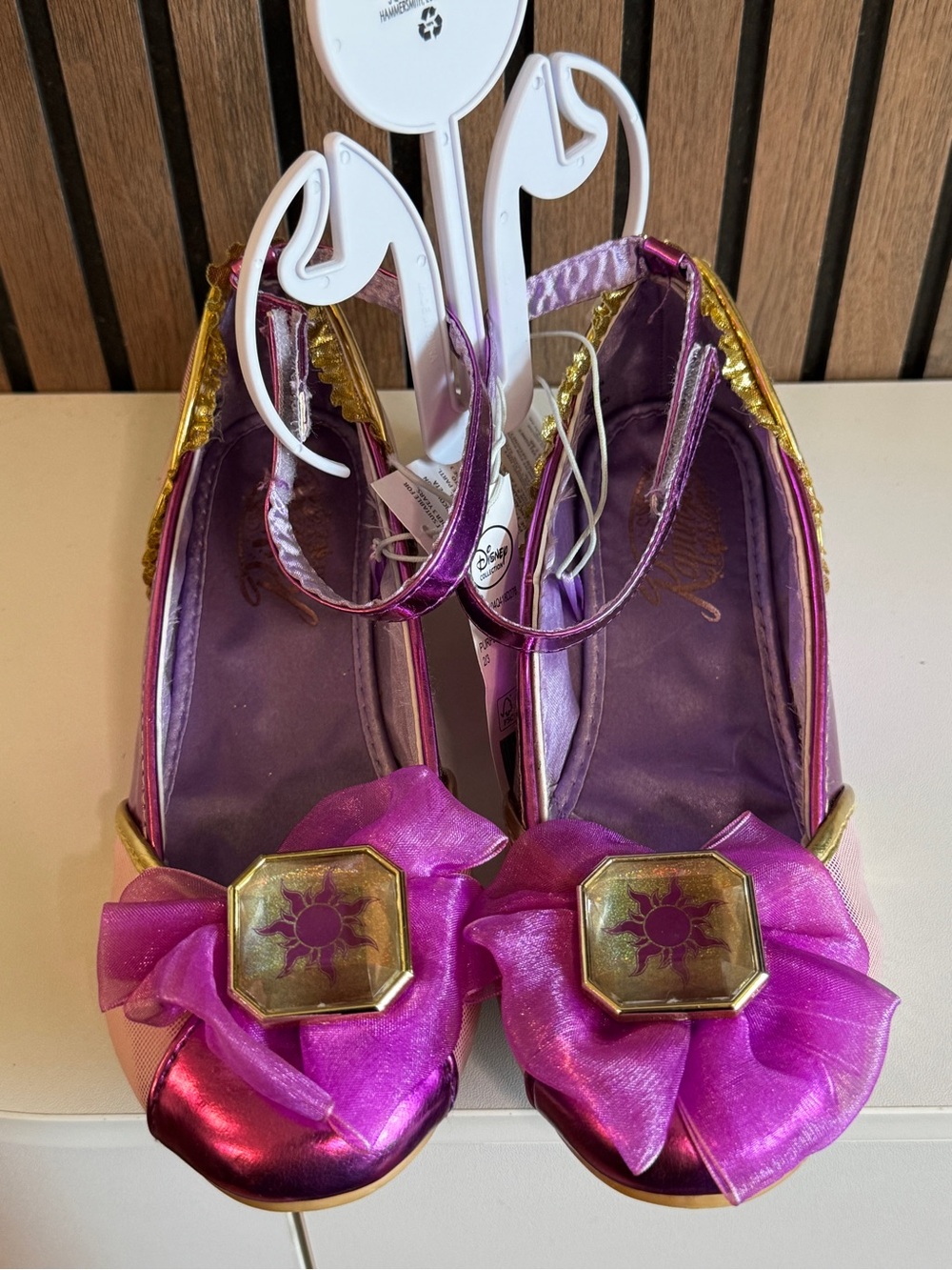 Disney Girls Princess Rapunzel/Fairy Costume Shoes Purple Pink Gold, US 2/3